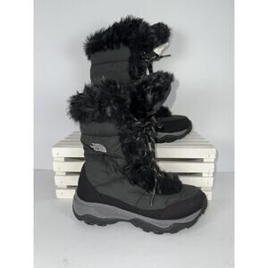 North Face Winter Boots Girls Size 13 Faux Fur Insulated Waterproof Outdoor